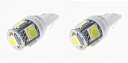Светодиодные лампы T10 (W5W) 24V 5050 5 SMD LED White Lumen 2шт