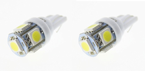 Светодиодные лампы T10 (W5W) 24V 5050 5 SMD LED White Lumen 2шт