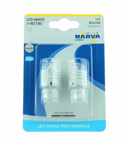 Светодиодная лампа W21W Narva Range Performance LED White 6500K 12V B2