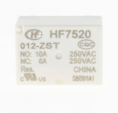 HF7520/012-ZST  12VDC, 16A, 1C, Реле электромагнитное HF7520/012-ZST  12VDC, 16A, 1C