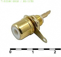 Разъём RCA гнездо на панель RS-115G (GOLD) белый