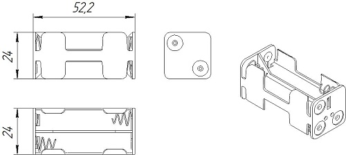 Батарейный отсек 4xAAA BH443 
