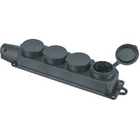 Колодка для сетевых удлинителей Navigator NCA-BLR2-04-16A-E-IP44-BL 4гн с/з каучук черная