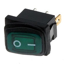 Переключатель клавишный SB008 IP65 on-off зеленый