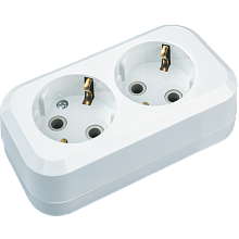 Колодка для сетевых удлинителей Navigator NCA-BL01-02-E-WH 2гн с/з АБС пластик белая Витрина