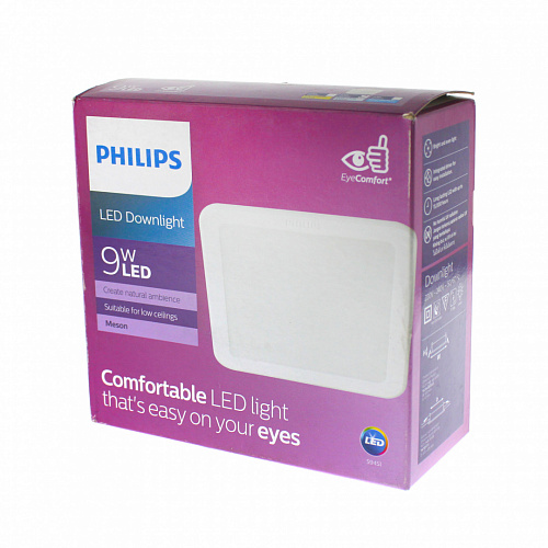 Светильник квадратный Philips 59451 MESON 105 9W WH SQ recessed (9Вт, 650Лм, 4К)