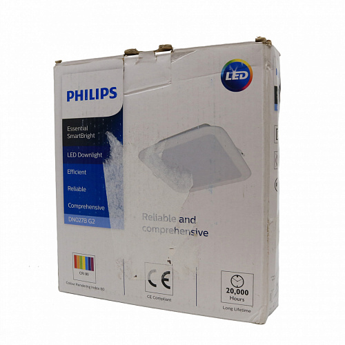 Светильник квадратный Philips DN027B G2 14W 220-240V L150 RU (14Вт, 1200Лм, 6.5К) 1 Повреждена упаковка