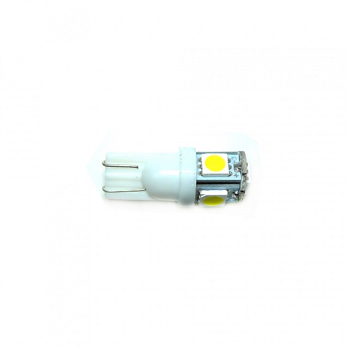 Светодиодная лампа T10 (W5W) 12V 5050 5 SMD LED White 