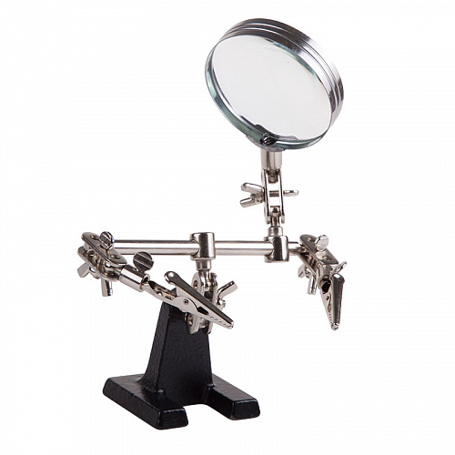 Держатель для плат с линзой Rexant 12-0251, 2 зажима, чугун, лупа (3х) 60мм Держатель для плат с линзой Rexant 12-0251, 2 зажима, чугун, лупа (3х) 60мм