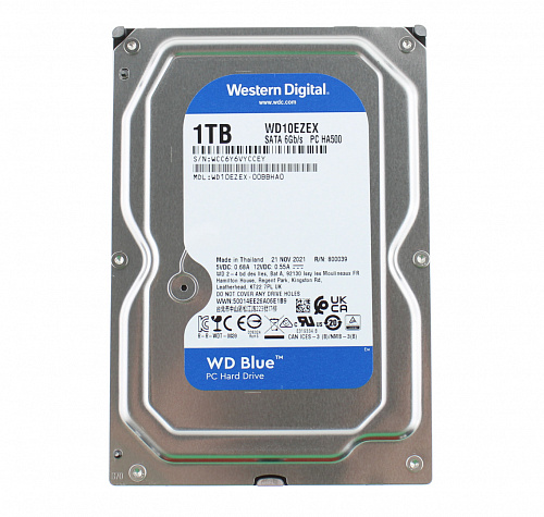 Жесткий диск Western Digital 2Tb Blue, 3.5", 5400rpm, 256Mb, SATA3 (WD20EZEX)