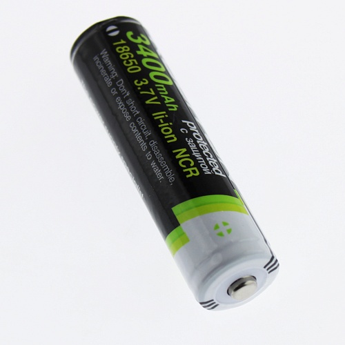 Robiton 18650 NCR18650B (Li-ion, 3.7V, 3400mAh) с платой защиты, высокий контакт