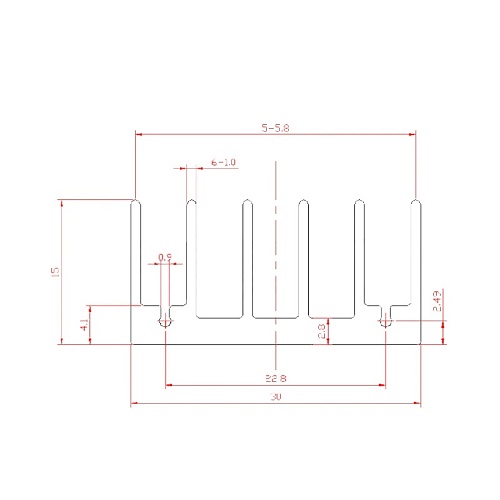 Охладитель 30х30х15мм радиатор алюминиевый