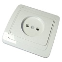 Розетка Lezard Mira с/у 1-ая без з/к керамика 250V 16А белая