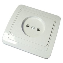 Розетка Lezard Mira с/у 1-ая без з/к керамика 250V 16А белая