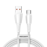 Шнур USB-A (шт) - USB type C, 100Вт , 1,0м Rexant белый Power Delivery