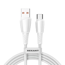 Шнур USB-A (шт) - USB type C, 100Вт , 1,0м Rexant белый Power Delivery
