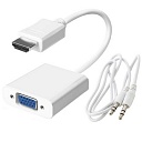 HDMI (шт)-VGA (гн) + шнур стерео 3,5 переходник, Разъём