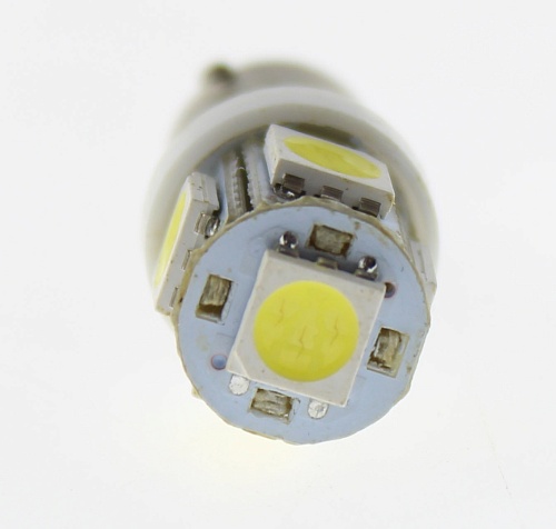 Светодиодная лампа T4W (BA9s) 12V 5050 5 SMD LED White Lumen