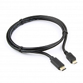 Кабель USB2.0 Cablexpert CCP-USB2-mBMCM-1M, microBM/Type-C, 3A, 36Вт, медь, 1м, черный, пакет
