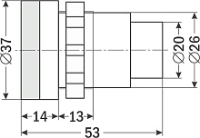 Индикатор AR-AD16-30DS белый =24В