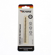 Сверло по металлу Kranz 4,0х75х43 мм HSS, «Кобальт» 1 шт