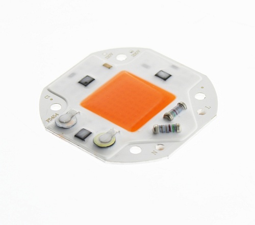 Светодиодная матрица «прямого включения» для растений ST 20W FITO COB (220V, 900lm, 450nm 655nm, 54x54mm)