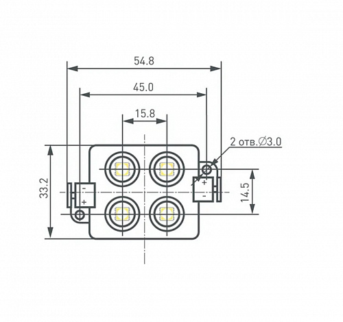 Модуль светодиодный ARL-LM5050-4L-12V  Red