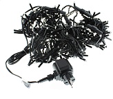 Гирлянда "нить" (дюраплей) 20м, постоянное свечение, черный ПВХ, 24В, цвет Тёплый белый