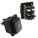 Переключатель клавишный SB090 IP65 (on)-off-(on) чёрный