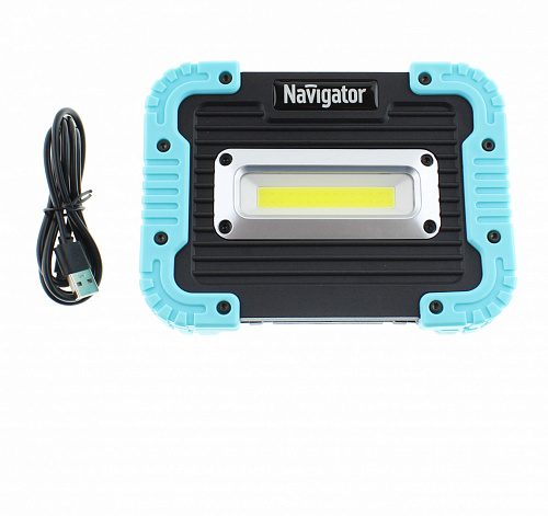 Фонарь-прожектро 10Вт (1COB LED) 3 режима работы, до 50м, до 8ч, Li-ion 3.7в 3Ач Navigator (NPT-SP22-ACCU)