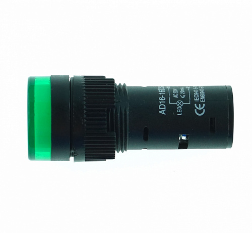 Индикатор ARG2-16FP-W-G220 (AR-AD16-16DS) зеленый ~220В