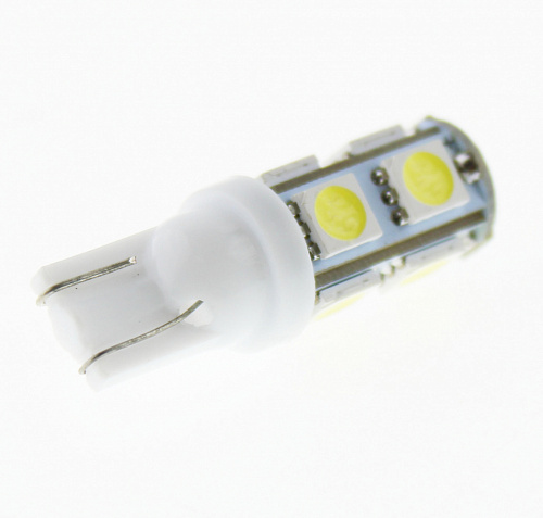 Светодиодная лампа T10 (W5W) 12V 5050 9 SMD LED White Lumen