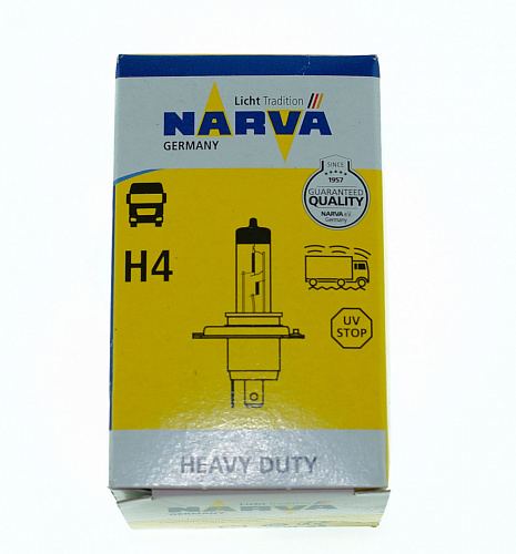 Галогенная лампа головного света H4 Narva Heavy Duty 3100K 24V 75/70W P43t-38 48898