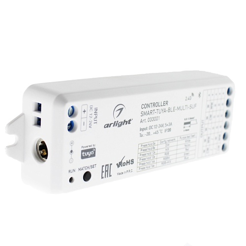 Контроллер Arlight SMART-TUYA-BLE-MULTI-SUF (12-24V, 180-360W, 5x3A, 2.4G+Bluetooth)