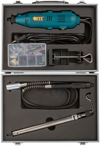 Гравер FIT DG-136AL, 135Вт, 10000-32000 об/мин, (кейс, набор насадок,штатив, гибкий вал)