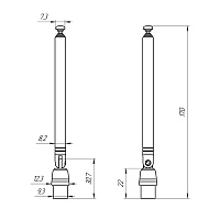 Антенна телескопическая D7mm 170-870mm AST-17