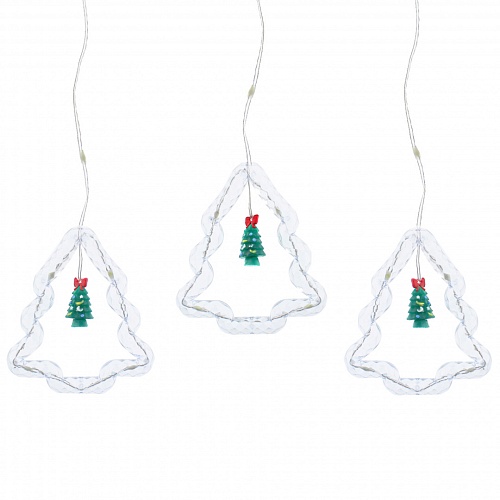 Гирлянда "бахрома елки и фигурки (елки)" Navigator NGF-D034-01 WW 3*0.6м IP20
