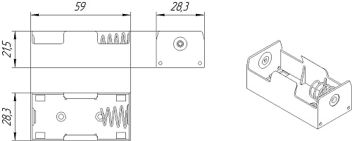 Батарейный отсек 1xC BH211 