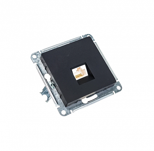 Розетка компьютерная AtlasDesign RJ45 с/у 1-м без з/к IP20 ATN001083 КАРБОН