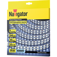 Лента светодиодная Navigator NLS-2835CW240-30-IP20-12V