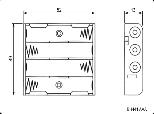 Батарейный отсек 4xAAA BH441-1A 