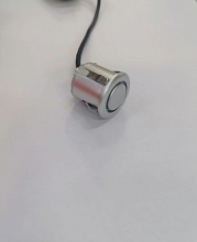 Датчик парктроника 19мм (серебро) с проводом (метал. крепление)