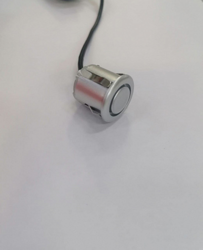 Датчик парктроника 19мм (серебро) с проводом (метал. крепление)