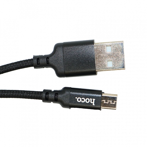 Шнур HOCO X14 USB Micro/ 1m/ 2A/ Нейлон/ Black