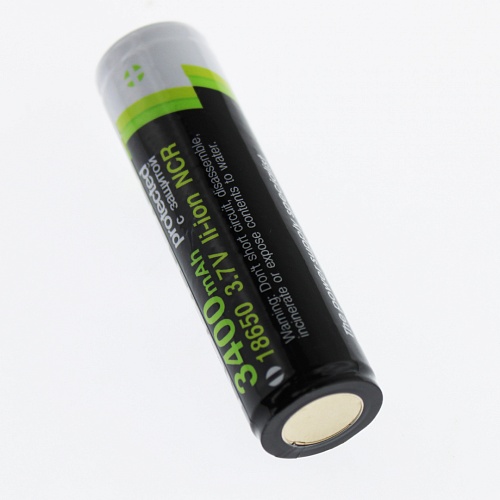 Robiton 18650 NCR18650B (Li-ion, 3.7V, 3400mAh) с платой защиты, высокий контакт