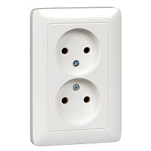 Розетка 2-ая с/у без з/к Schneider Electric ХИТ 250V 16A белый