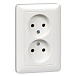 Розетка 2-ая с/у без з/к Schneider Electric ХИТ 250V 16A белый