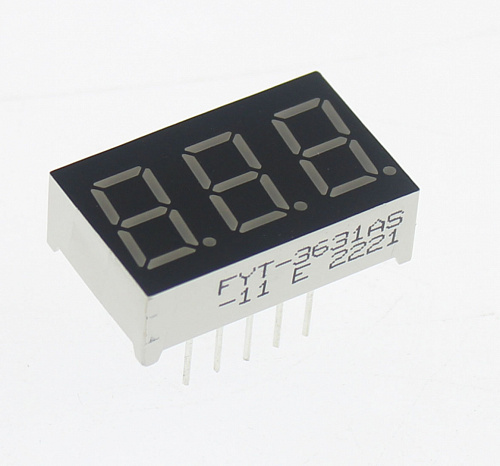 Светодиодный индикатор LED R 3DIG CA FYT-3631AS-11