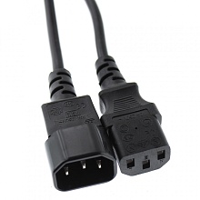 Кабель питания сист.блок-монитор Cablexpert PC-189, 1,8м, C13-С14, 6A, черный, с заземлением