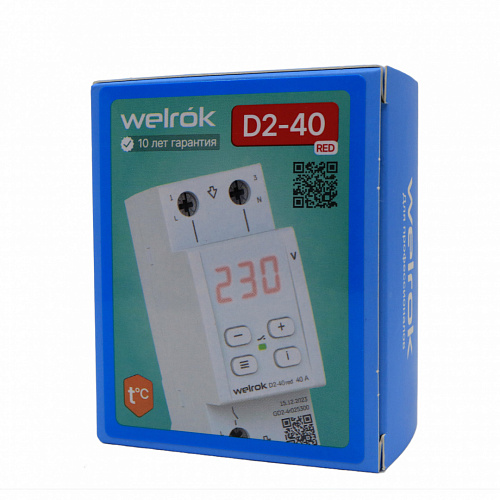 Реле напряжения Welrok D2-40 red